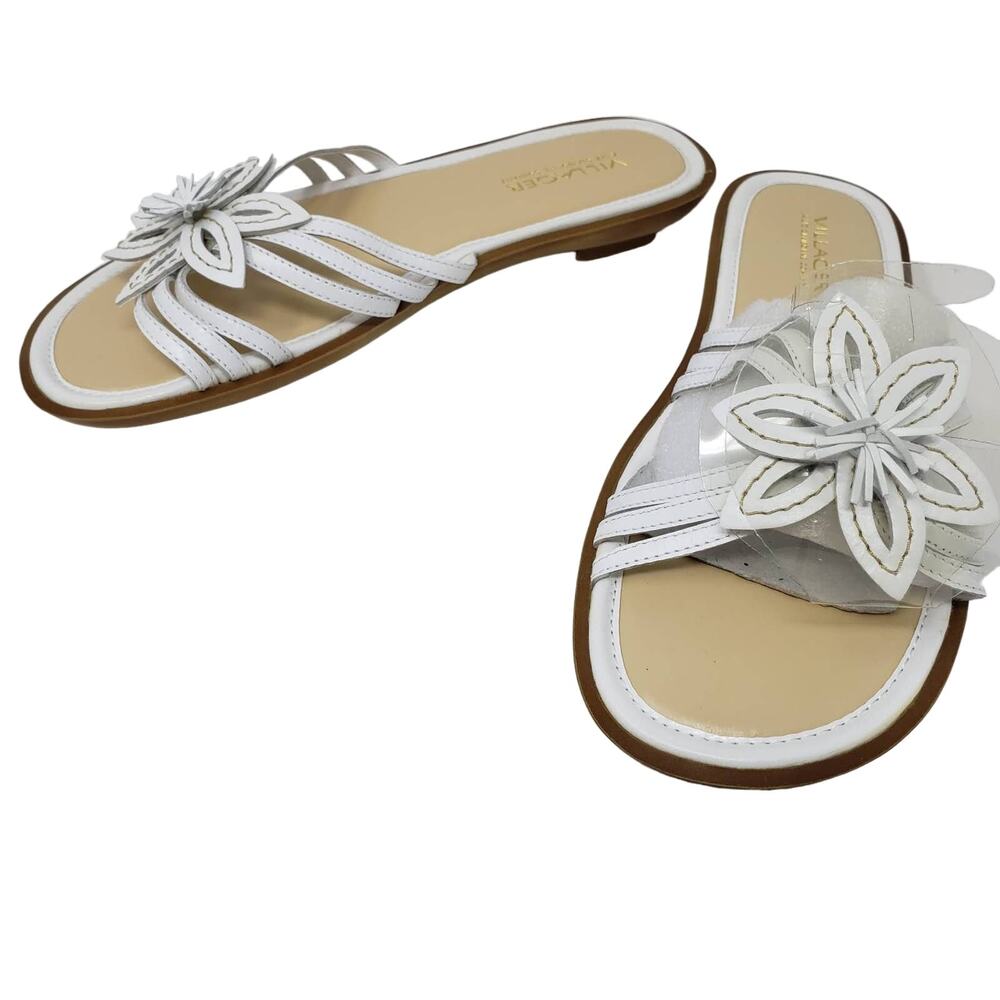 NEW! Villager Sandal Slip On Flip Flop Casual Beach Summer Spring White - 7.5